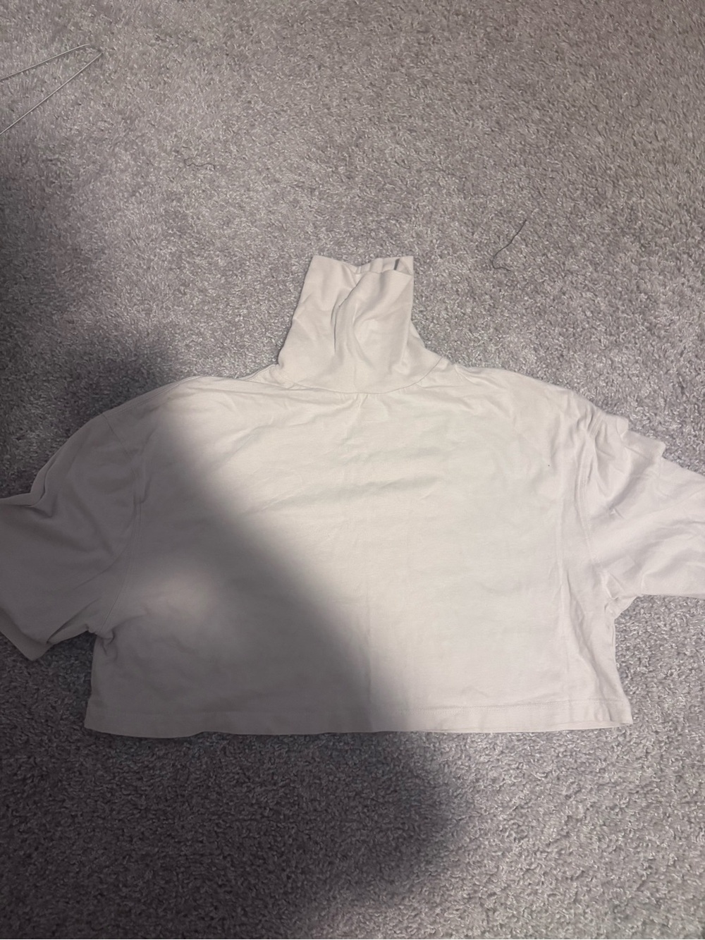 Zara Women's White Cropped Turtleneck Top